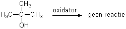 een tertiair alcohol reageert niet met een oxidator